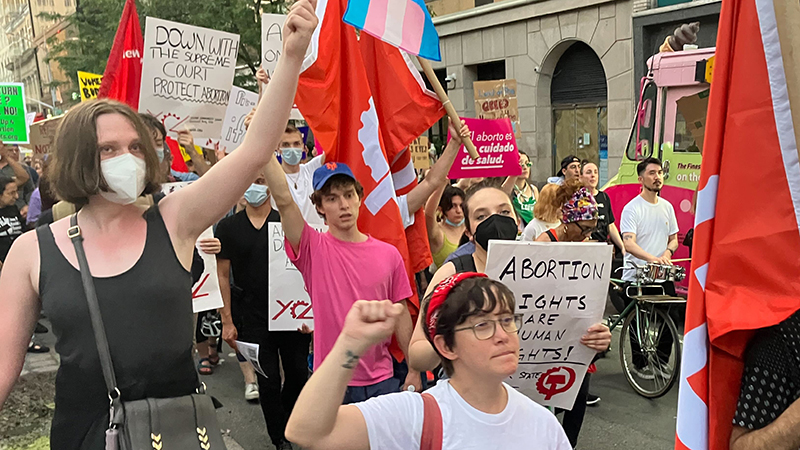 CPUSA and YCL march for abortion rights and LGBTQ equality