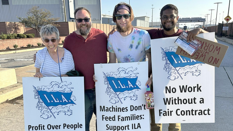 East coast comrades walk ILA picket lines